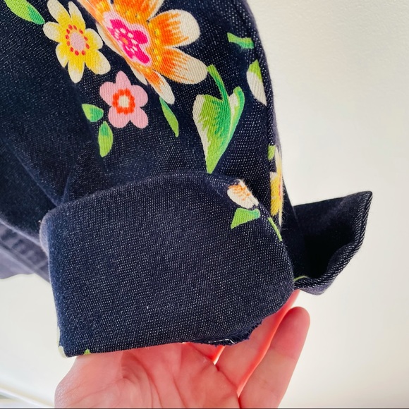 Verge NZ Flower Denim Stretch Pants Sz 16 Retro - Picture 5 of 12